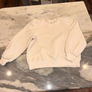 TCEC‎ Size Large Cream Puff Quilted Sleeve Crewneck Sweatshirt